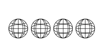 Four abstract globe icons representing global connection communication technology and travel ideas vector