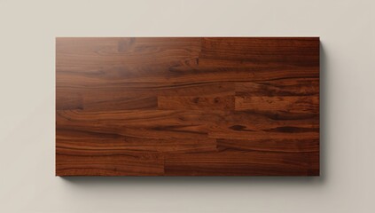 Naklejka premium Close-up view of smooth, glossy brown wooden panel