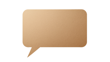 Minimalist Light Brown Chat Bubble with Soft Corners.