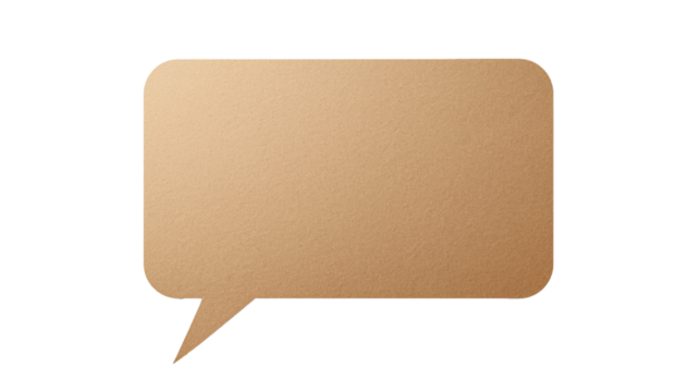 Minimalist Light Brown Chat Bubble with Soft Corners.