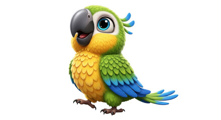 Parrot cartoon cute colorful bird illustration