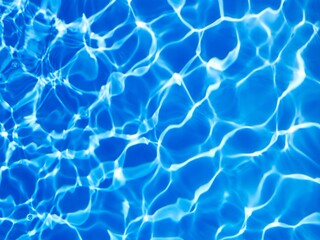 Obraz premium Crystal Clear Blue Pool Water with Sunlight Reflections