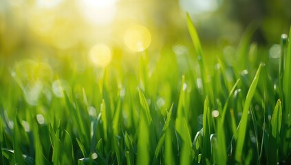Vibrant green shimmering backdrop of natural foliage with sunlight filtering through leaves in a warm season setting