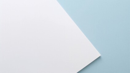 Close-up of a white paper on a wooden surface with a blue backdrop, showcasing business and design elements