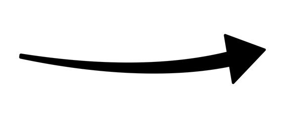 Black curved arrow. 