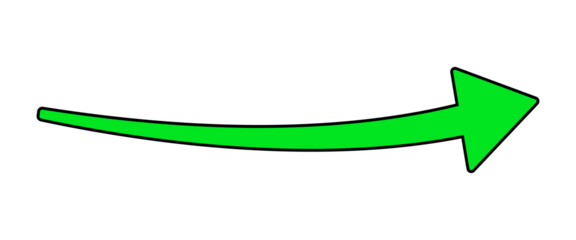 Green curved arrow. 