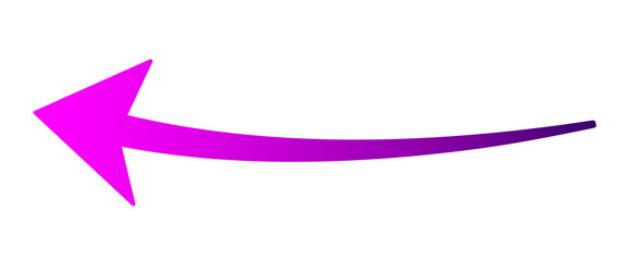 Pink curved arrow element. 