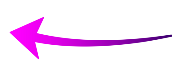 Pink curved arrow element. 