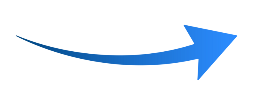 Blue curved arrow. 