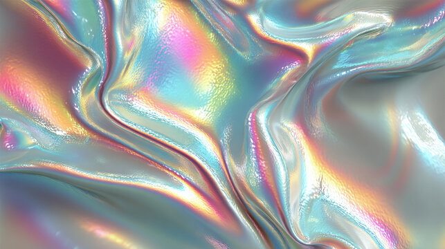 A mesmerizing iridescent fabric with a multitude of colors and textures, creating a stunning visual effect