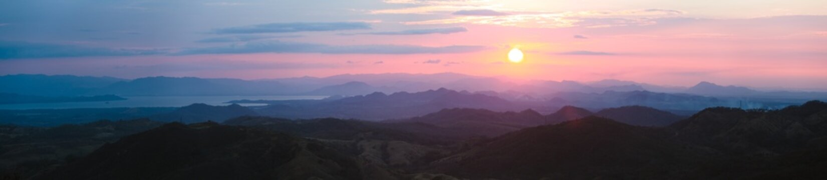 Panoramic landscape at sunset, Monteverde, Costa Rica