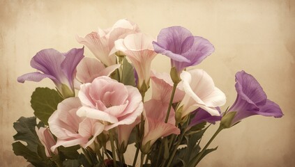 Fototapeta premium Eustoma flowers suitable for celebrations or special occasions, ideal for Mother's Day
