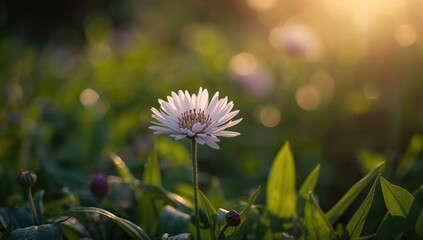 Vibrant blossom amidst lush greenery, symbolizing seasonal change