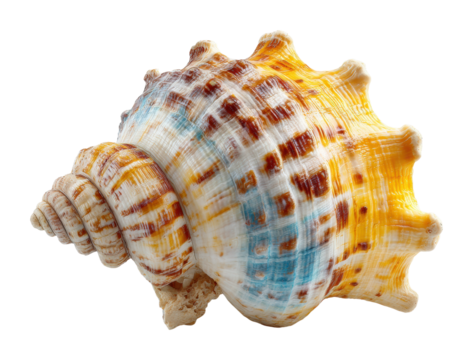 Collecting unique seashells on the beach coastal nature isolated on transparent background
