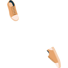 Tan Canvas Sneakers with White Laces and Soles Isolated on Transparent Background Ready for Use in...