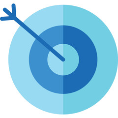 Target with arrow in the center representing goal achievement and success concept on a clean light...