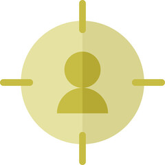 Targeted Audience Icon Representing Business Focus And Strategy With A Human Figure Centered Within...