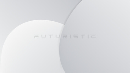 Minimal White and Gray Abstract Background with Overlapping Circles