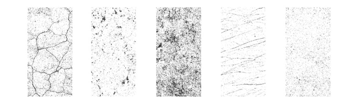 Overlay textures set stamp with grunge effect. Old damage Dirty grainy and scratches. Dirty grainy stamp and scratches and damage marks. Retro grunge banners set.