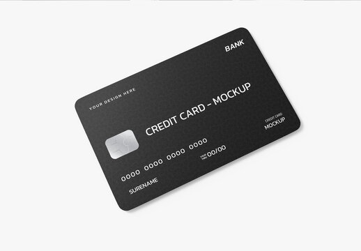 Editable Premium Black Credit Card Mockup PSD
