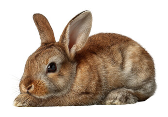 Obraz premium Gentle brown rabbit resting in nature high-quality isolated on transparent background