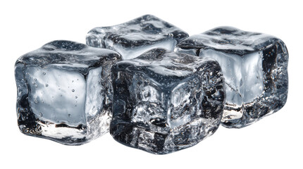 Obraz premium Cool ice cubes in a glass refreshing drink kitchen view isolated on transparent background