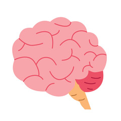 human brain icon, symbolizing intelligence, creativity, thinking, and mental health- vector illustration