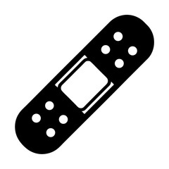 Black and white medical bandage for cuts and wounds, isolated vector