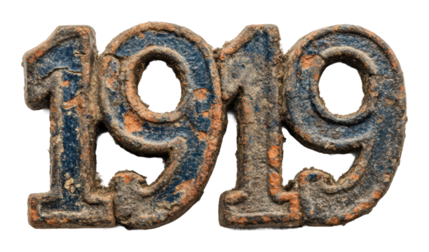 Historical year identification vintage finds artifact isolated on transparent background