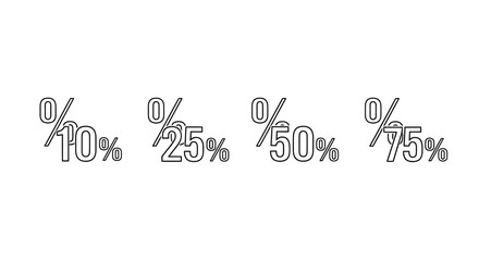 Discount percentages 10 20 50 75 percentage signs graphic elements set vector