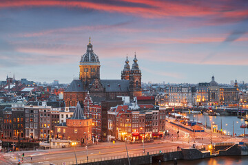 Obraz premium Amsterdam, Netherlands Historic Cityscape