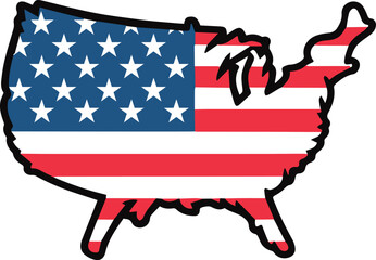 USA map flag vector, United States of America map, flag, USA, map, america, states, us, united, united states, united states of america