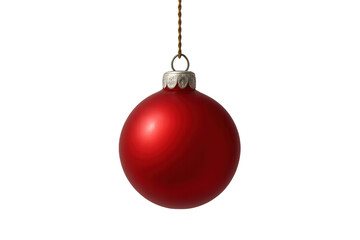 Christmas red bauble ornament hanging, festive holiday season decoration, celebrating winter new year eve