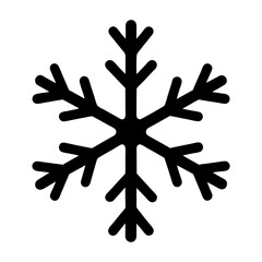Simple flat vector snowflake icon on a white background for winter