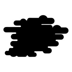 Abstract Black Shape with Rounded Edges Resembling Clouds or Liquid Blob