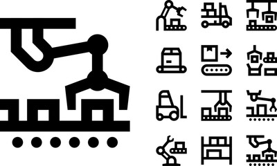 Smart Warehouse Line Icons