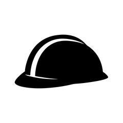 Safety First A Black and White Hard Hat Symbol Icon Image