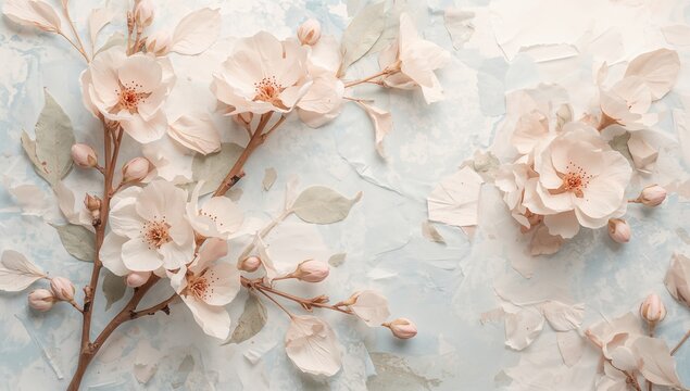 Ancient blossoms of the cherry tree