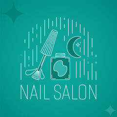 Simple line luxury manicure logo design for professional nail studio and spa