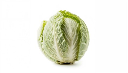 Fototapeta premium A cabbage isolated on a white background, suitable for food-related design, World Vegetarian Day