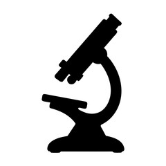 Simple Black and White Silhouette Illustration of a Standard Optical Microscope