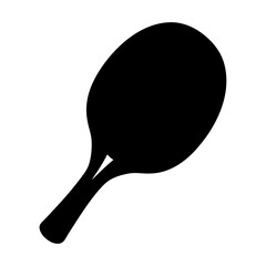 Single black silhouette of a tennis racket with a long handle