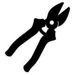 Silhouette of heavy duty cutting shears for gardening or landscaping work