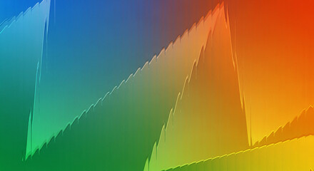 Abstract geometric background with sharp angular shapes in a vibrant blue green to orange red gradient spectrum