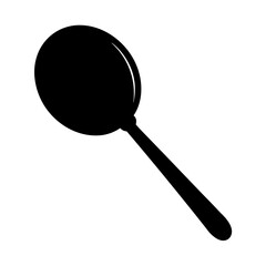 Simple black and white icon depicting a magnifying glass on white background
