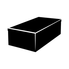 Black rectangular box with white trim, simple graphic illustration design element