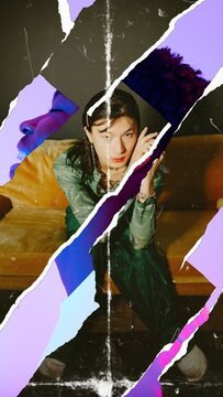 Vertical Torn Paper Transition 04