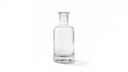Bottle filled with liquid against a white backdrop