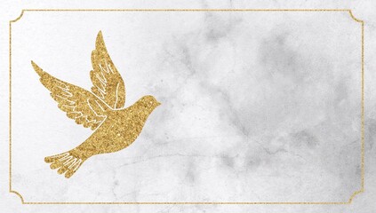 First communion invitations card backgrounds, gold glitter dove on neutral paper, suitable for religious event invitation designs