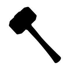 Silhouette of a heavy mallet tool used in construction and demolition